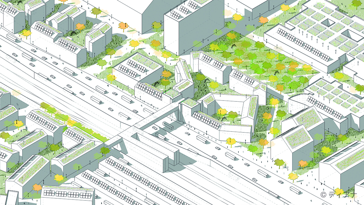 Tumba Station 2030 | Axonometric view | Diana Carrillo Silva