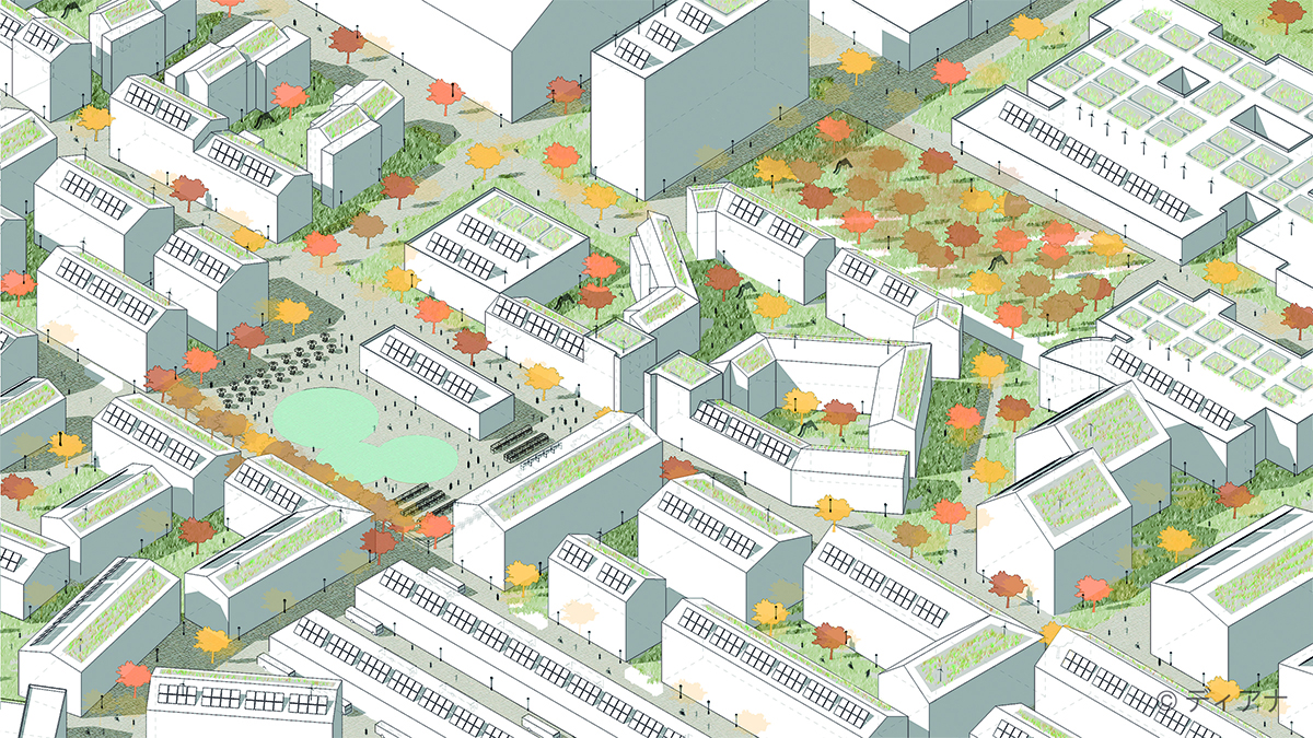 Tumba Station 2050 | Axonometric view | Diana Carrillo Silva