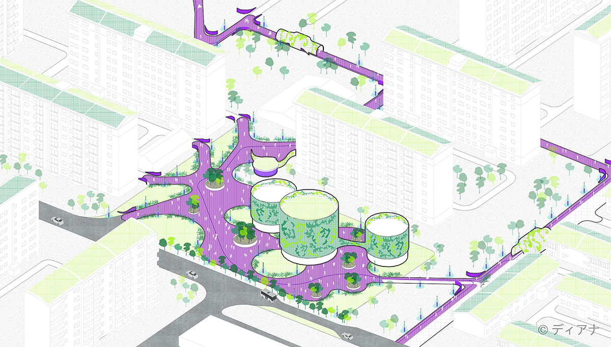 Community Center for the Elderly | Axonometric view | Teamwork