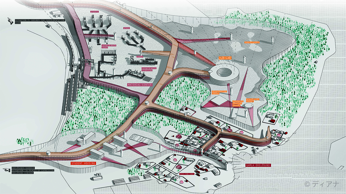 Resources for recreation | Axonometric view | Diana Carrillo Silva